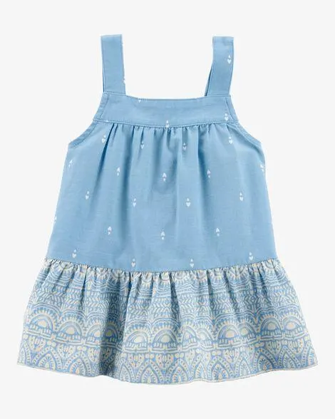 Baby Heart Drop Print Tank - Blue