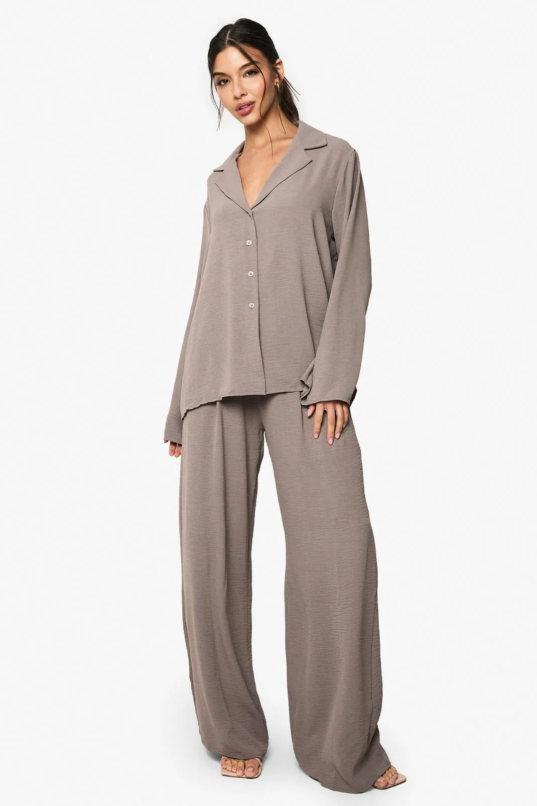 Woven Oversized Shirt & Drawstring Trouser Co-ord