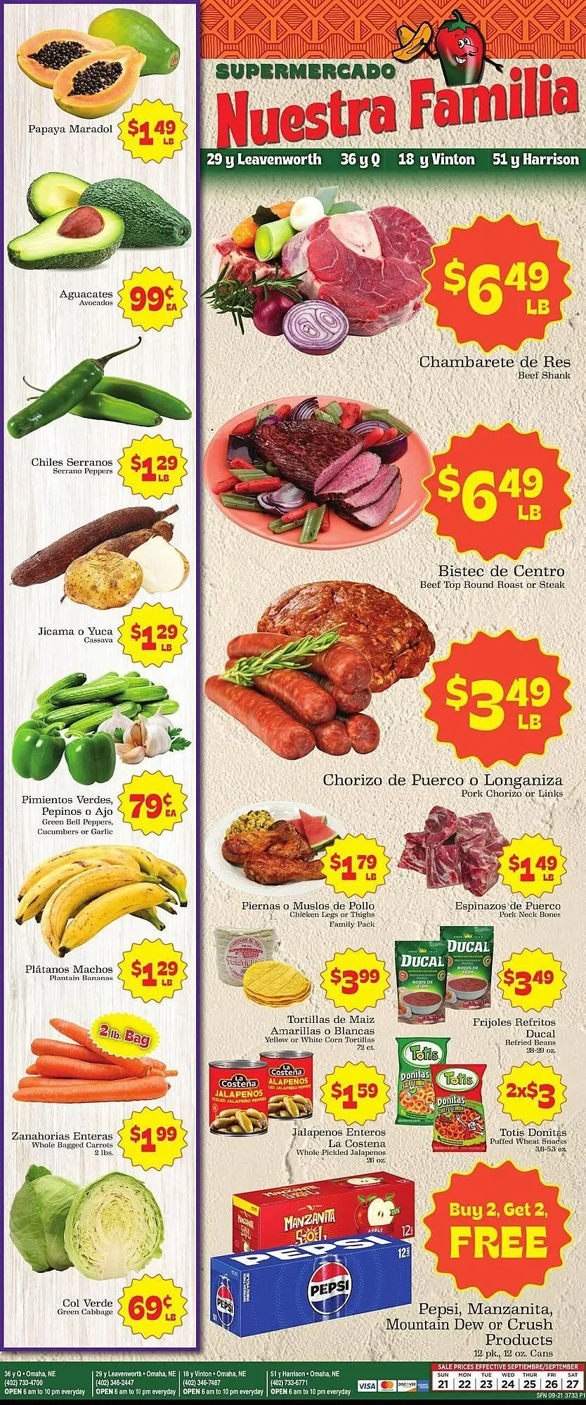 Weekly ad Supermercado Nuestra Familia weekly ad from September 21 to September 27 2025 - Page 1