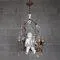 Antique Chandelier in Ceramic and Iron, 1950s