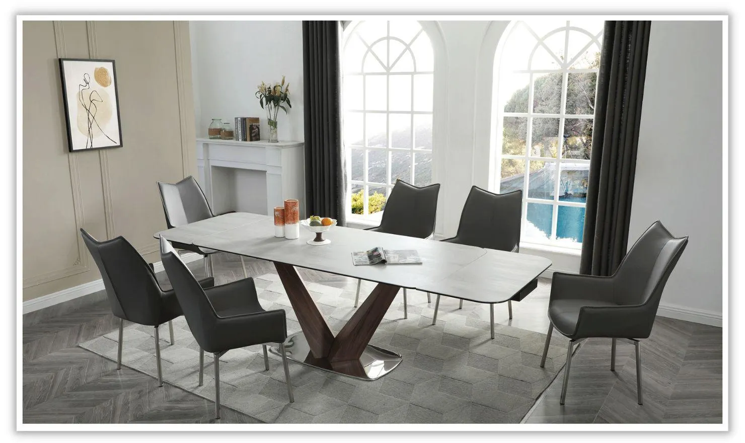 ESF Italia Luke Modern Extending Dining Set