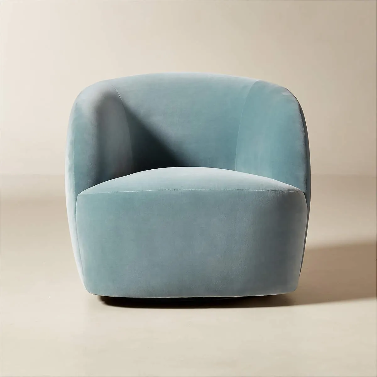 Gwyneth Light Blue Velvet Swivel Chair