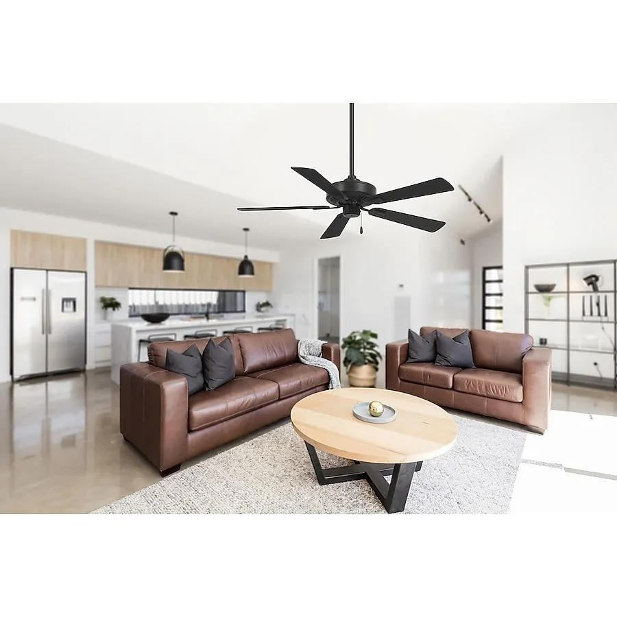 Minka Aire Contractor Plus 52-in Black with Black Blades Ceiling Fan Without Light 5 -Blade )