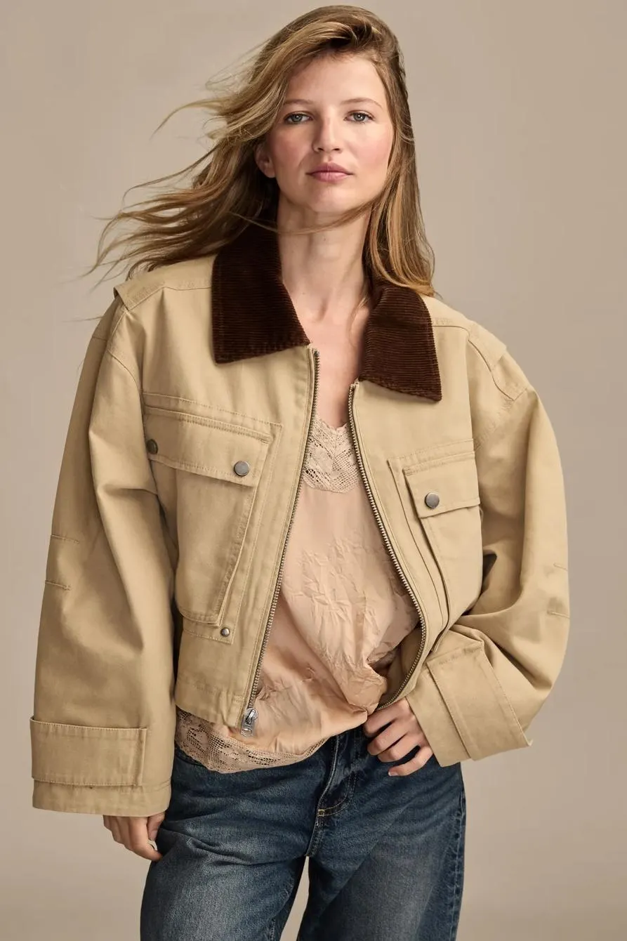 cropped utility jacket