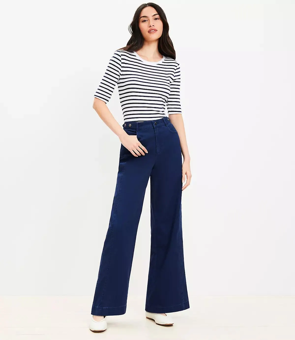 Relaxed Straight Pants in Twill