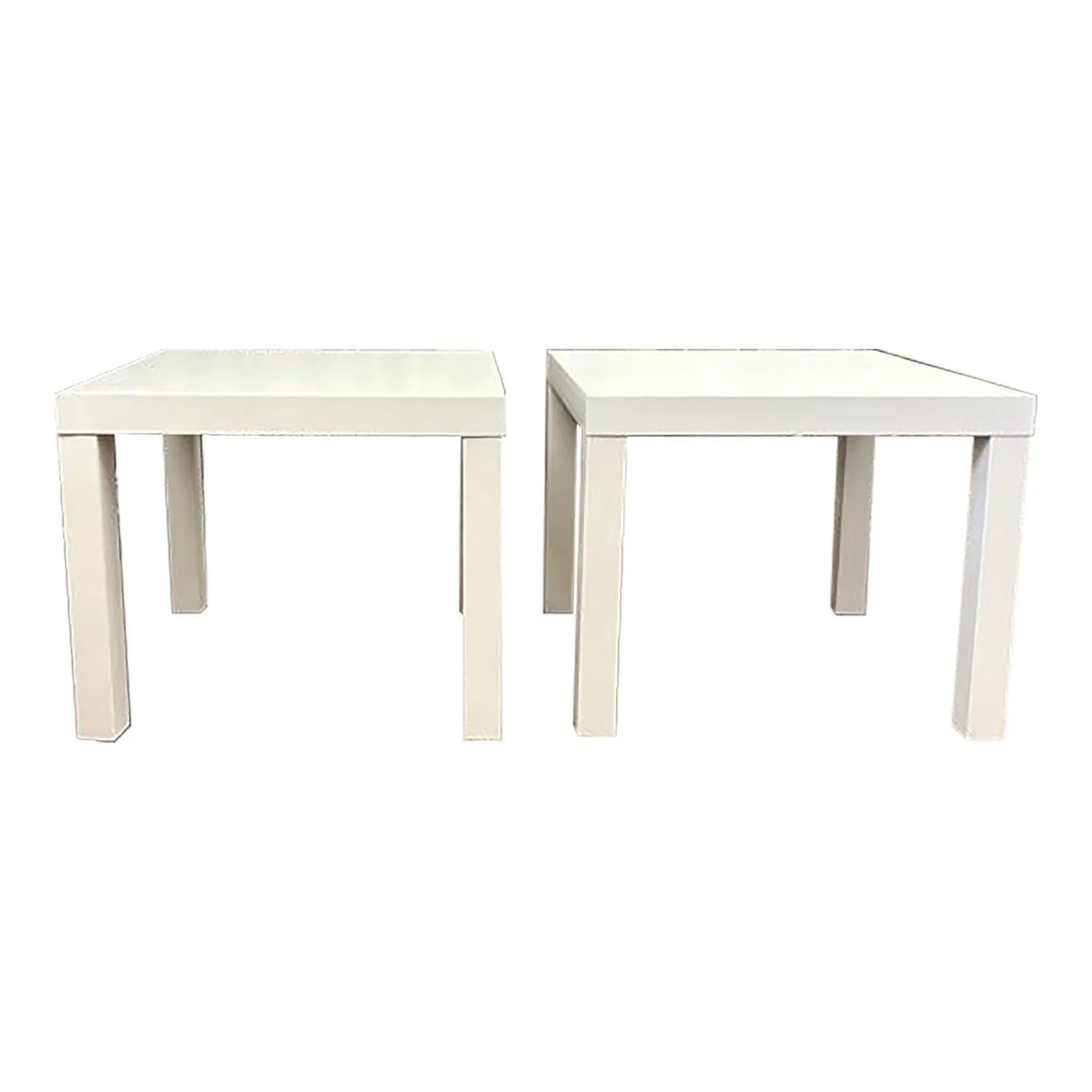 Parson's Style White Side Tables