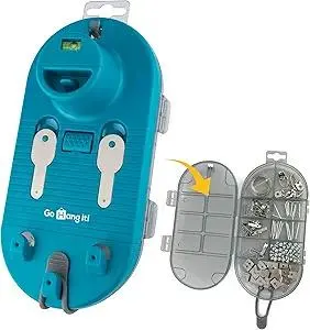 Go Hang It! Pro, All-in-One Picture Hanging Kit - Picture Leveling and Hanging Tool - Hang Sawtooth/Wire Hangers - Wall Hanging Kit and Level Tool - Hardware Case with 85-Piece Hanging Essentials