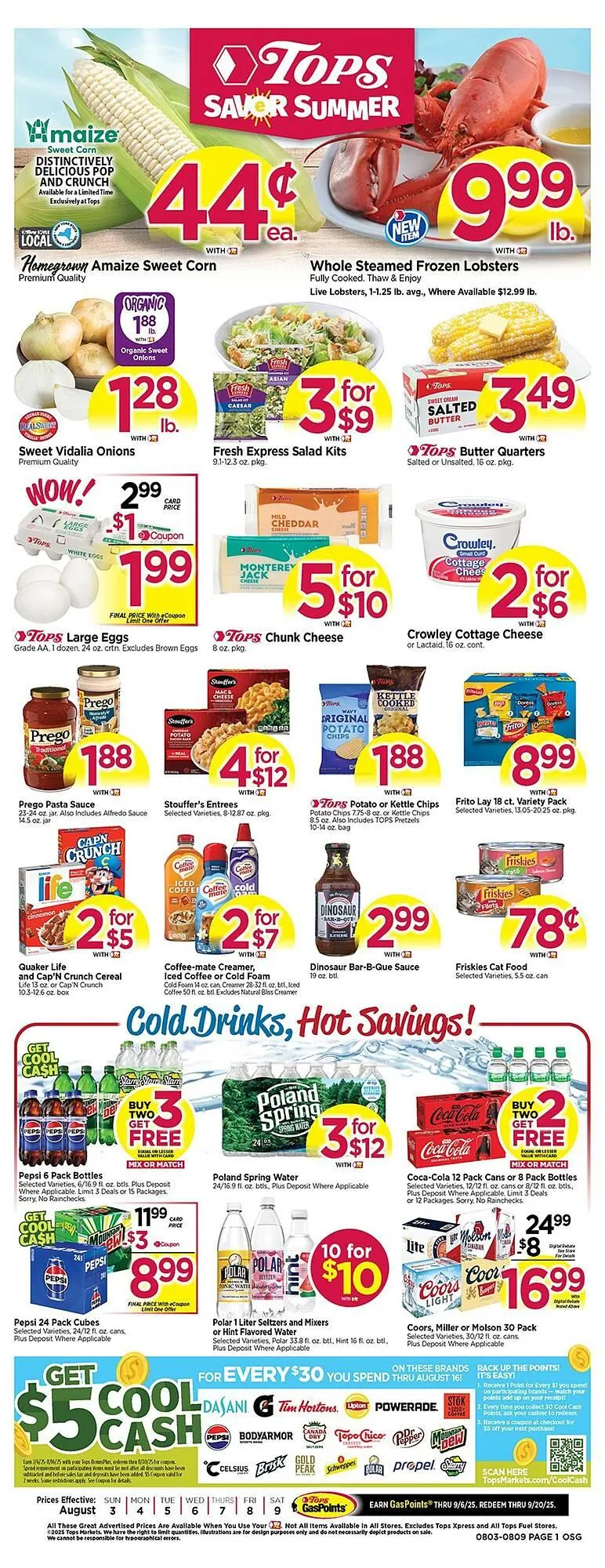 Weekly ad Tops Weekly Ad from August 3 to August 9 2025 - Page 1