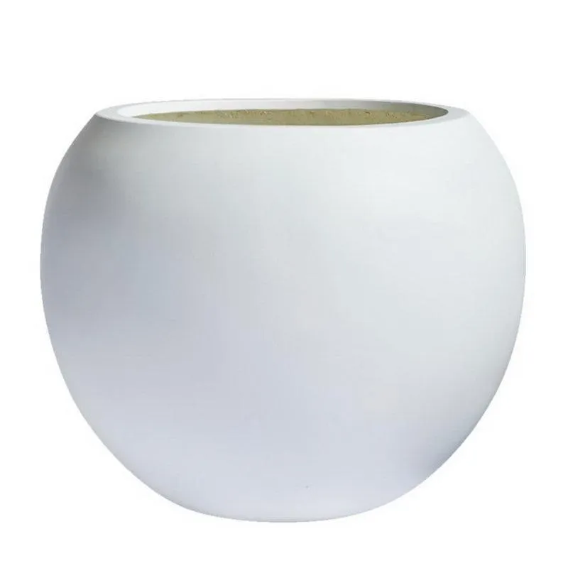 13.5" H x 17" W x 17" D White Dorlis Fiberstone Pot Planter