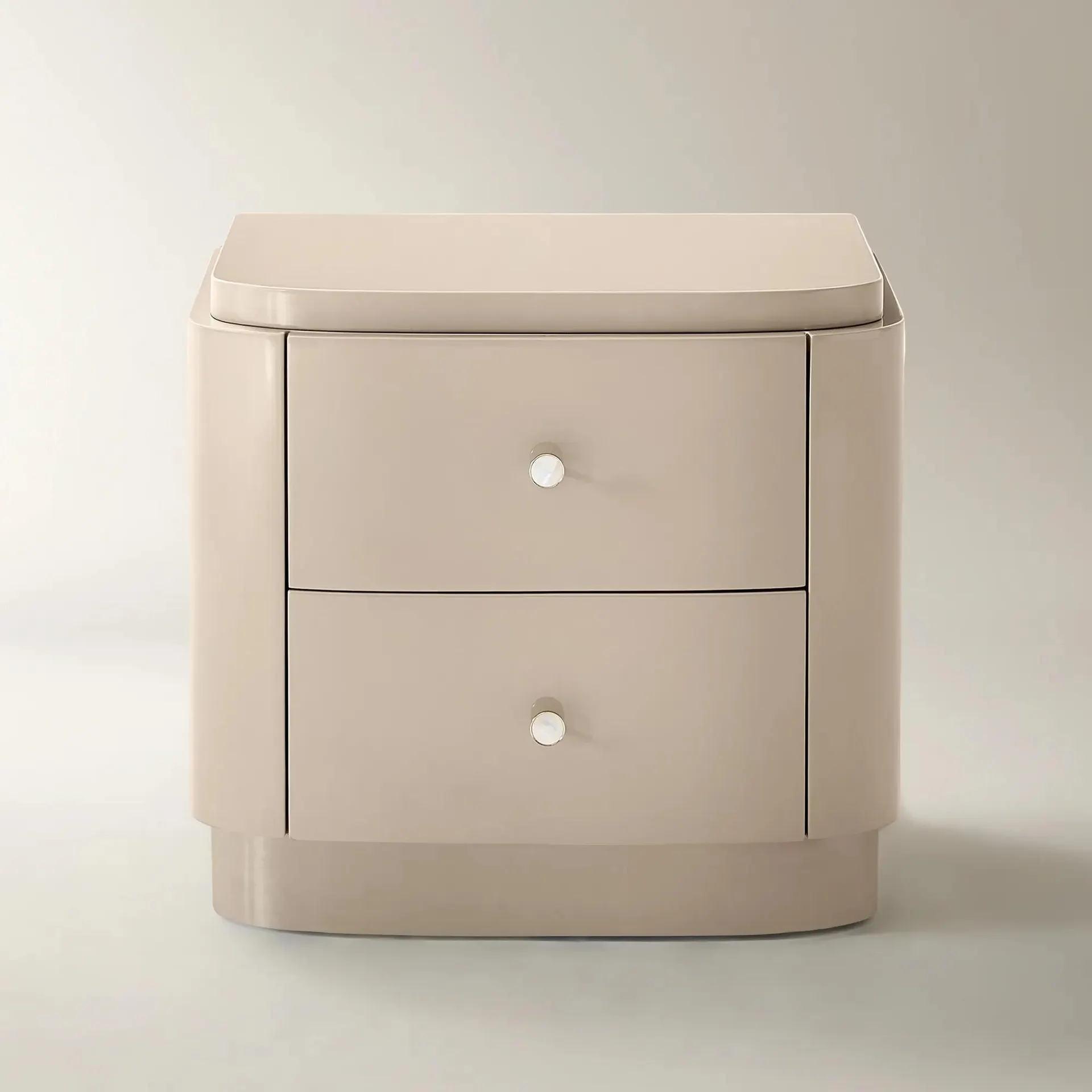 Nia Lacquered Nightstand (26") - Turtle Dove