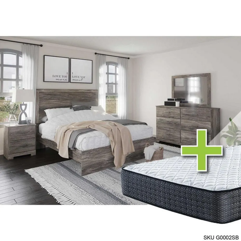 Ralinski 6 - Piece Queen Bedroom Set w/ 12" Upland Premium Tight Top Firm Memory Foam Mattress, Foundation, & Cases