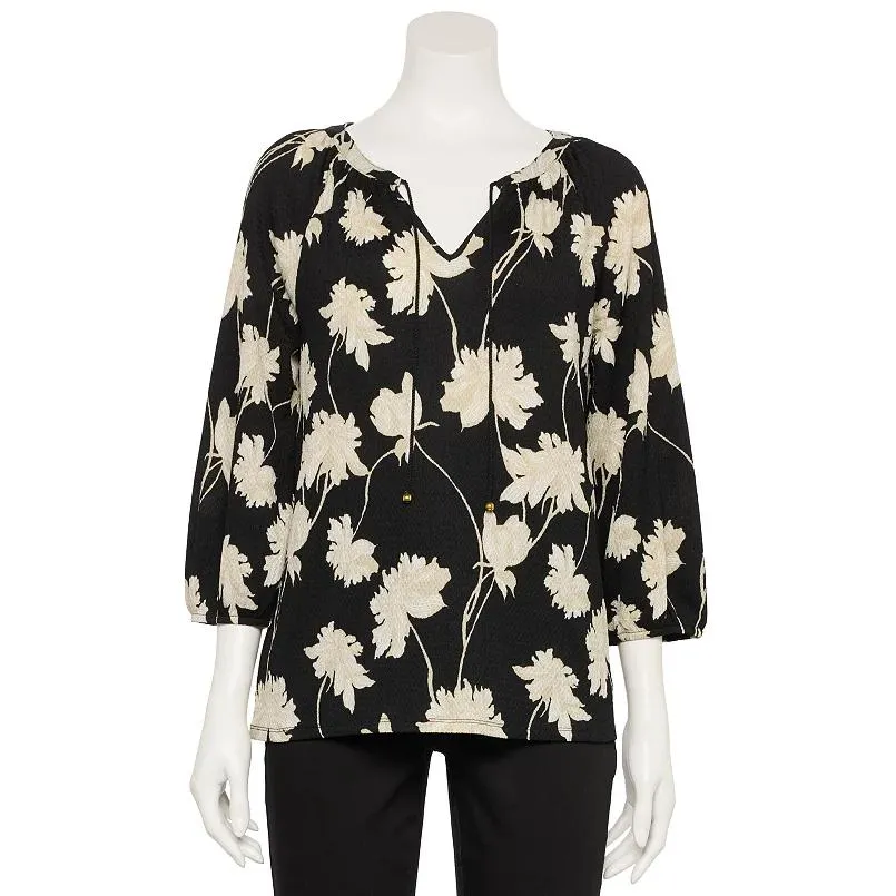 Women's Croft & Barrow® 3/4-Sleeve Peasant Top