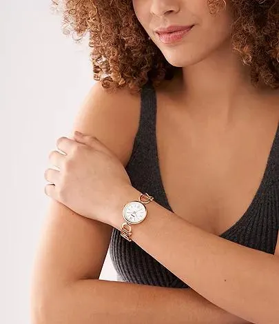 Carlie Three-Hand Rose Gold-Tone Stainless Steel Watch