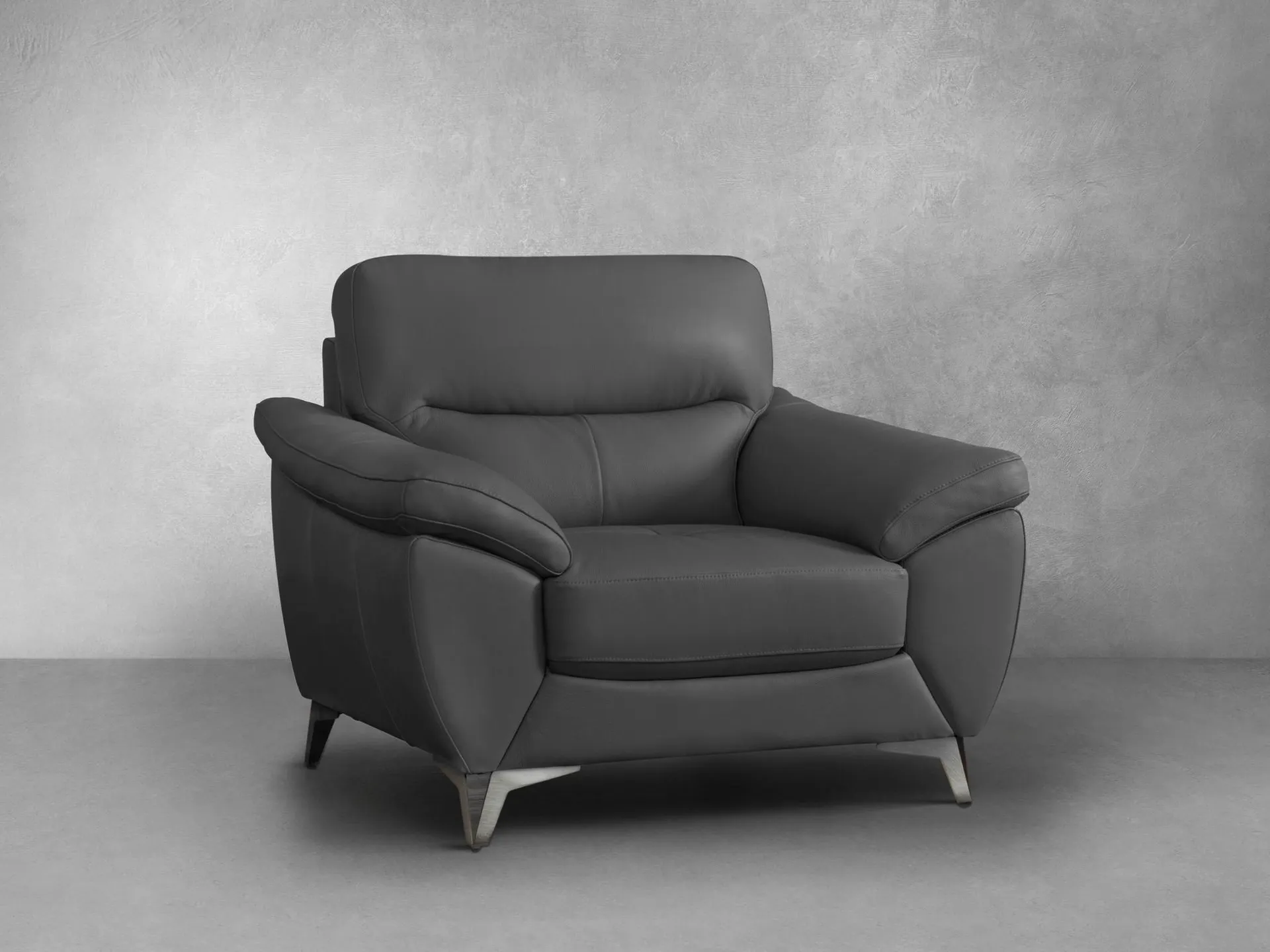 Cadence Top Grain Leather Chair - Dark Gray