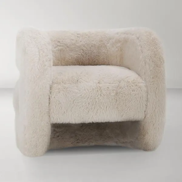 Teddy Plush Accent Chair - Beige