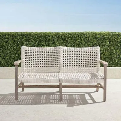Isola Loveseat in Weathered Teak & Washed White Wicker
