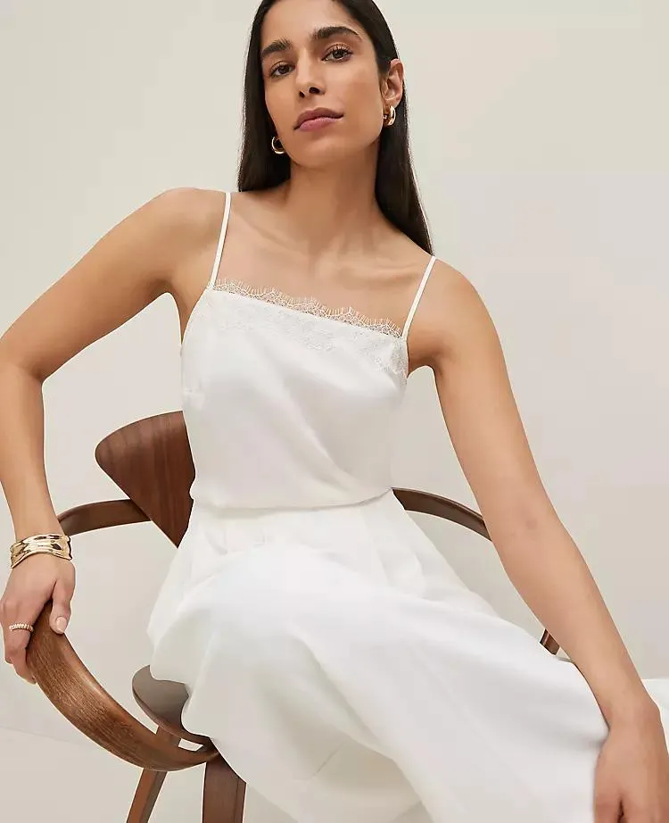 Lace Trim Square Neck Tank Top