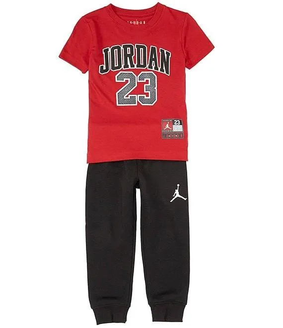 Little Boys Short Sleeve 23 Jersey T-Shirt & Jogger Pants Set