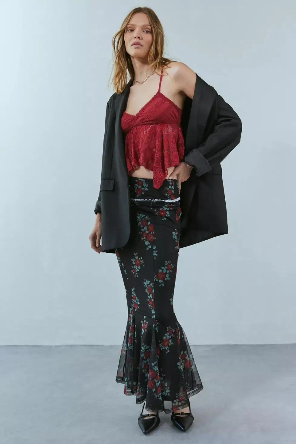 Kimchi Blue Lilian Spliced Lace Babydoll Cami