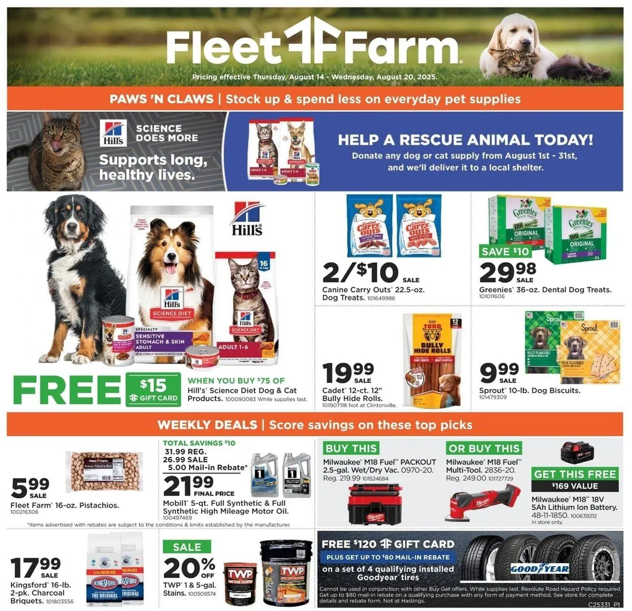 Weekly ad Mills Fleet Farm from August 14 to August 20 2025 - Page 1