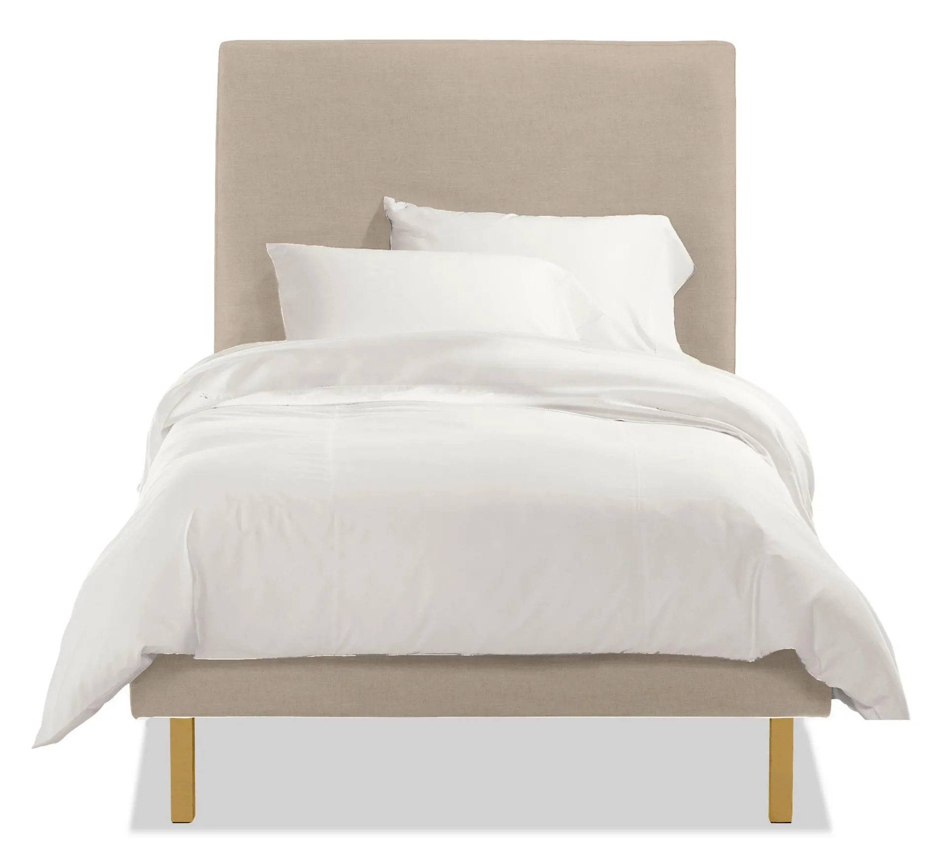 Ella Full Bed in Mori Oatmeal w/Brushed Gold Legs