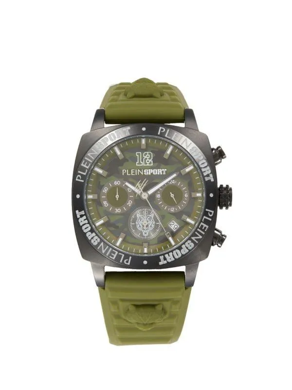 Wildcat IP Black Stainless Steel Case, Silicone Strap Chronograph Watch/40MM