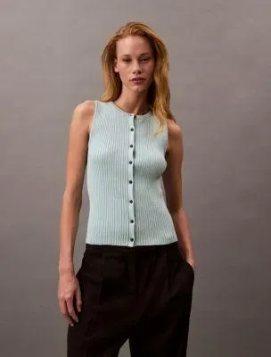 Smooth Cotton Rib Sweater Tank