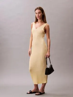 Viscose Ribbed Midi Dress