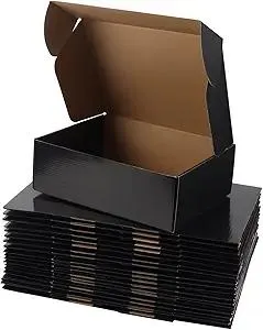 Hoikwo Medium Shipping Boxes for Mailing Shipping Packaging, Corrugated Cardboard Boxes for Packaging Small Business, (Black, 12x9x4-20 Pack)
