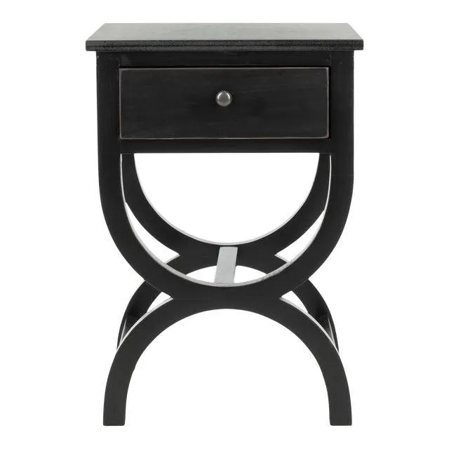 Contemporary Nightstand With Storage Drawer in Black