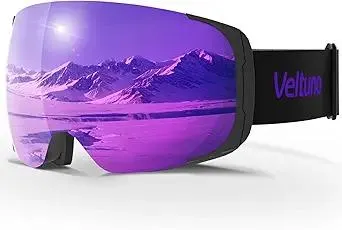 Ski Goggles for Men Women Adult & Youth, OTG Snowboard Goggles Anti Fog, Snow Goggles UV Protection Wide Vision