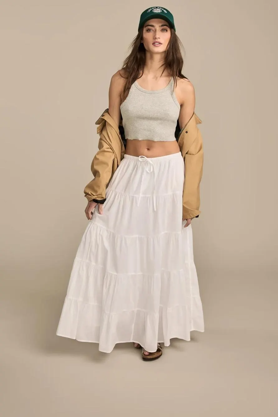 tiered maxi skirt