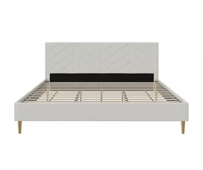 Andrea Gray Linen King Upholstered Platform Bed