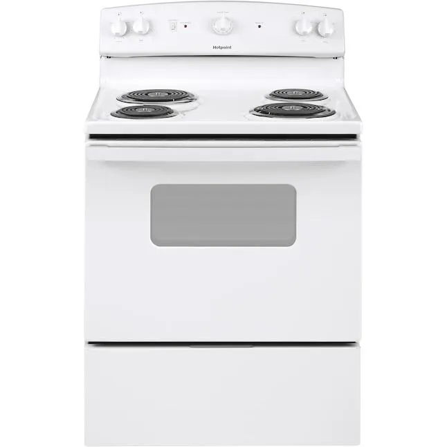 Hotpoint 30-in 4 Burners 5-cu ft Freestanding Electric Range (White)