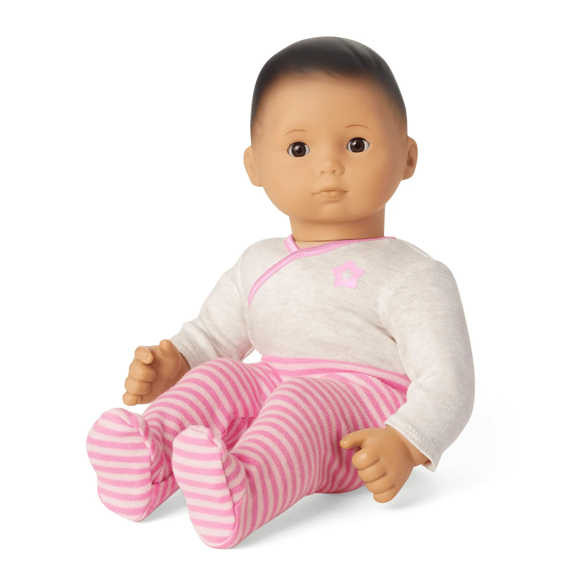 Bitty Baby® Doll #4 with black hair in Soft Blue