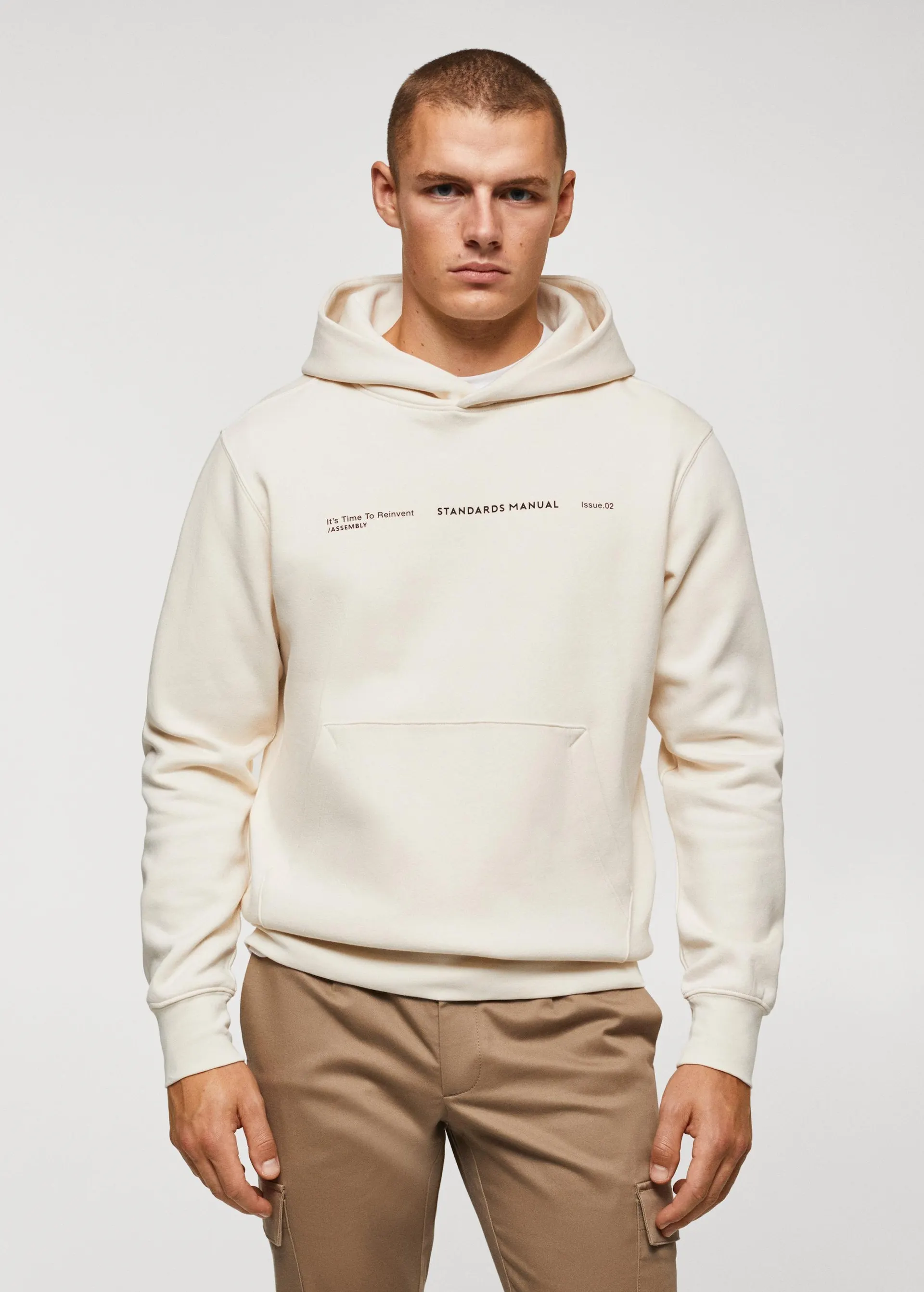Sudadera capucha algodón texto