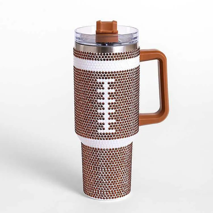 Bling Football 40 oz Insulated Tumbler