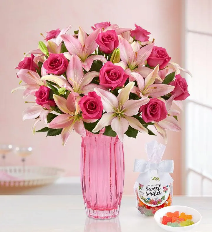 Magnificent Pink Rose & Lily Bouquet
