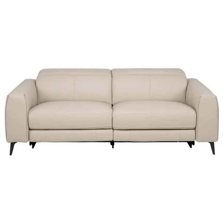 Luke 2.0 Taupe Power Reclining Leather Sofa