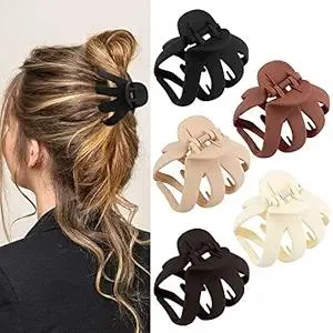 Hair Clips, 5Pcs Octopus Matte Hair Claws for Women, Large 3.15" Hair Clips for Thick Hair, Non-slip Jaw Clips, Hair Accessories