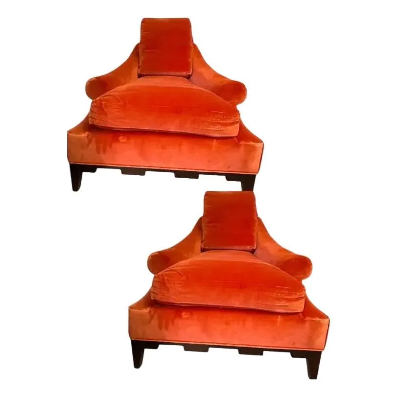 Mid 20th Century Pair of Baker Furniture Lounge Chairs