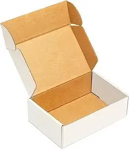 50 pack Small Shipping Box,6x4x2'',Corrugated Mailer,YUNSY-BOX Cardboard Box, White,for Small Business