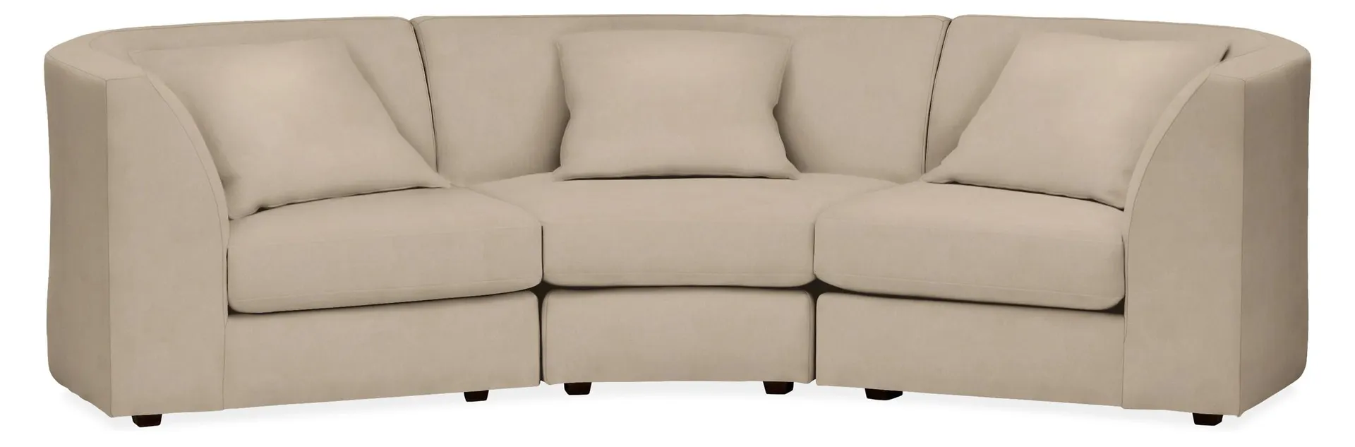 Astaire 106" Three-Piece Curved Sofa in Banks Natural