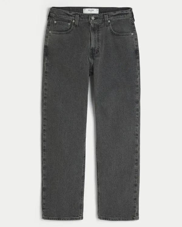 Washed Black Loose Jeans