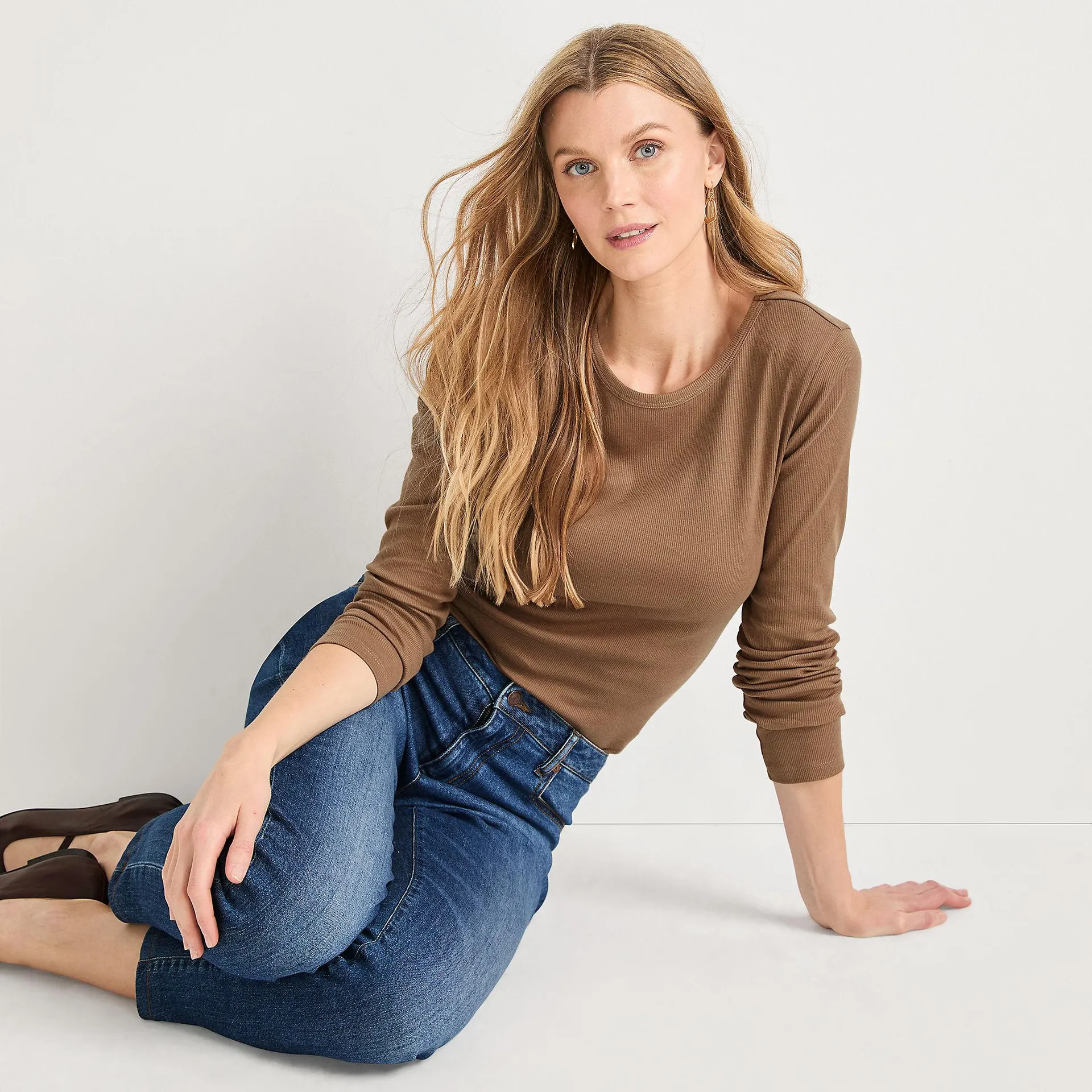 Women's Long Sleeve Micro Rib T-Shirt