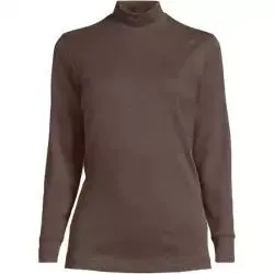 Women's Relaxed Cotton Long Sleeve Mock Turtleneck