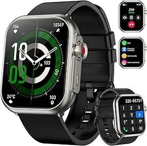 Smart Watch for Men Women, 1000 mAh 100 Day Battery Life, 1.85" Fitness Tracker Bluetooth Call/Make Calls, IP68 Waterproof, 120+ Sport Modes, 24/7 Heart Rate/Sleep Monitor Fitness Watch, iOS/Android