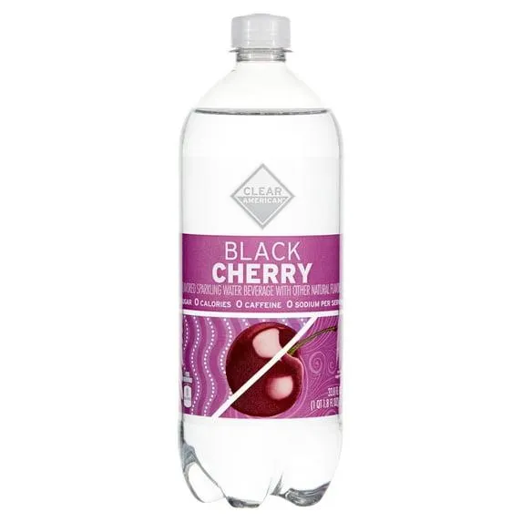 Clear American Sparkling Water, Black Cherry, 33.8 fl oz
