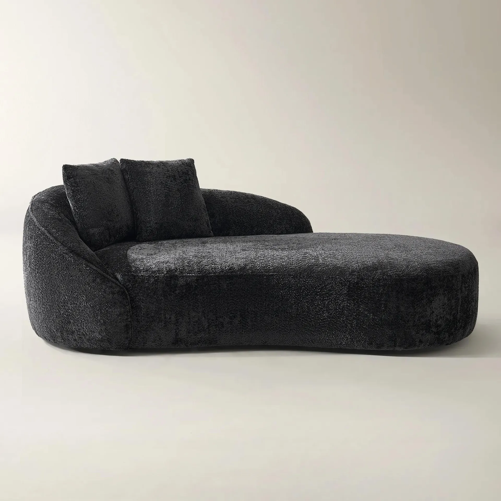 Irene Chenille Chaise (87.5") - Charcoal