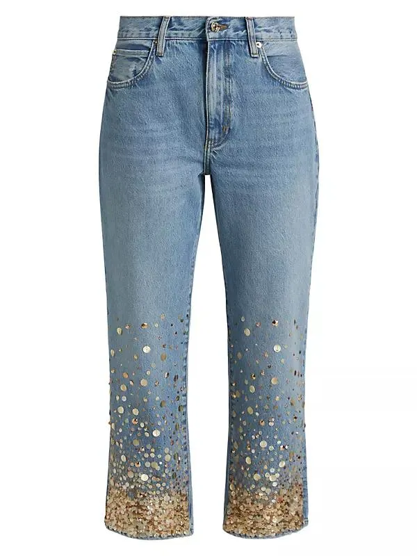 The Champagne Gold Embellished Jeans